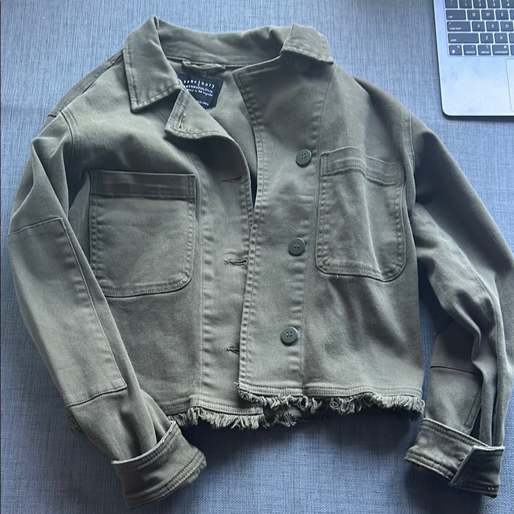 Sanctuary Green Utility Jacket with Cropped Fit